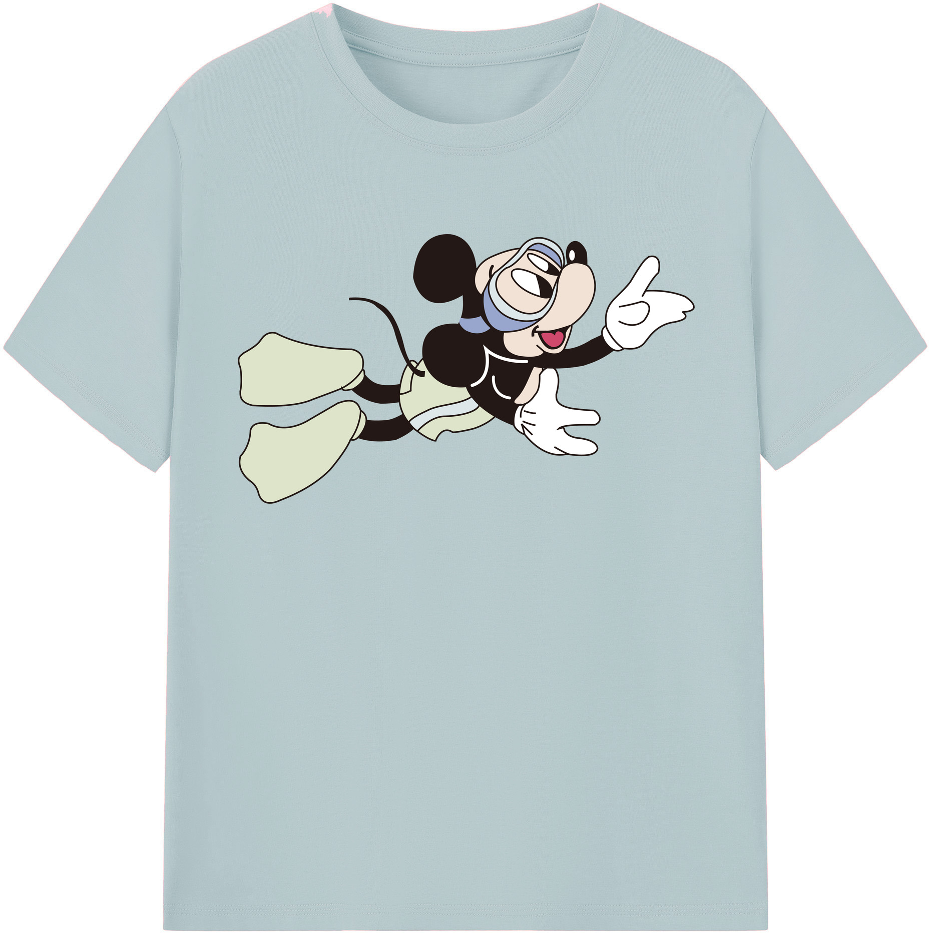（画像用） ミッキーマウス Mickey Mouse 綿100％半袖Tシャツ（フロントプリント）